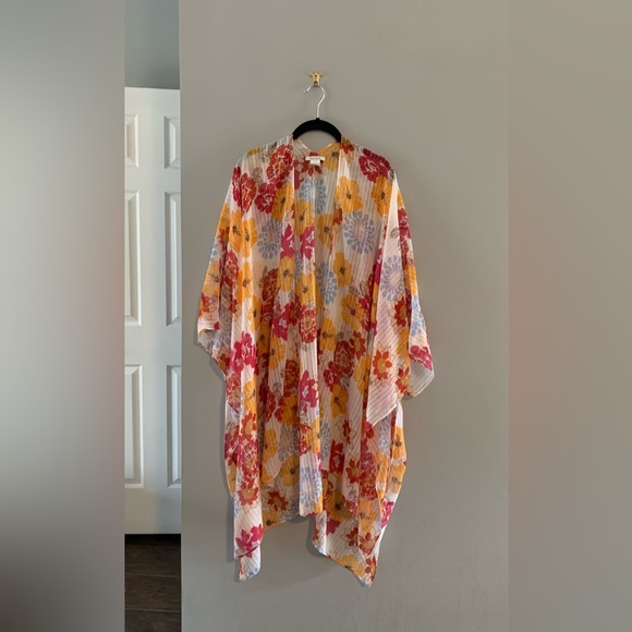🍋Moss Rose Women's Beach Cover up Kimono with Bohemian Floral Print one size - Picture 3 of 5